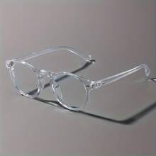 Vintage Round Anti-Blue Light Glasses Fashion Simple Style Unisex Campus Decorative Eyeglass Frames Relieve Eye Fatigue Computer Glasses - Màu đen sáng - Xem 4