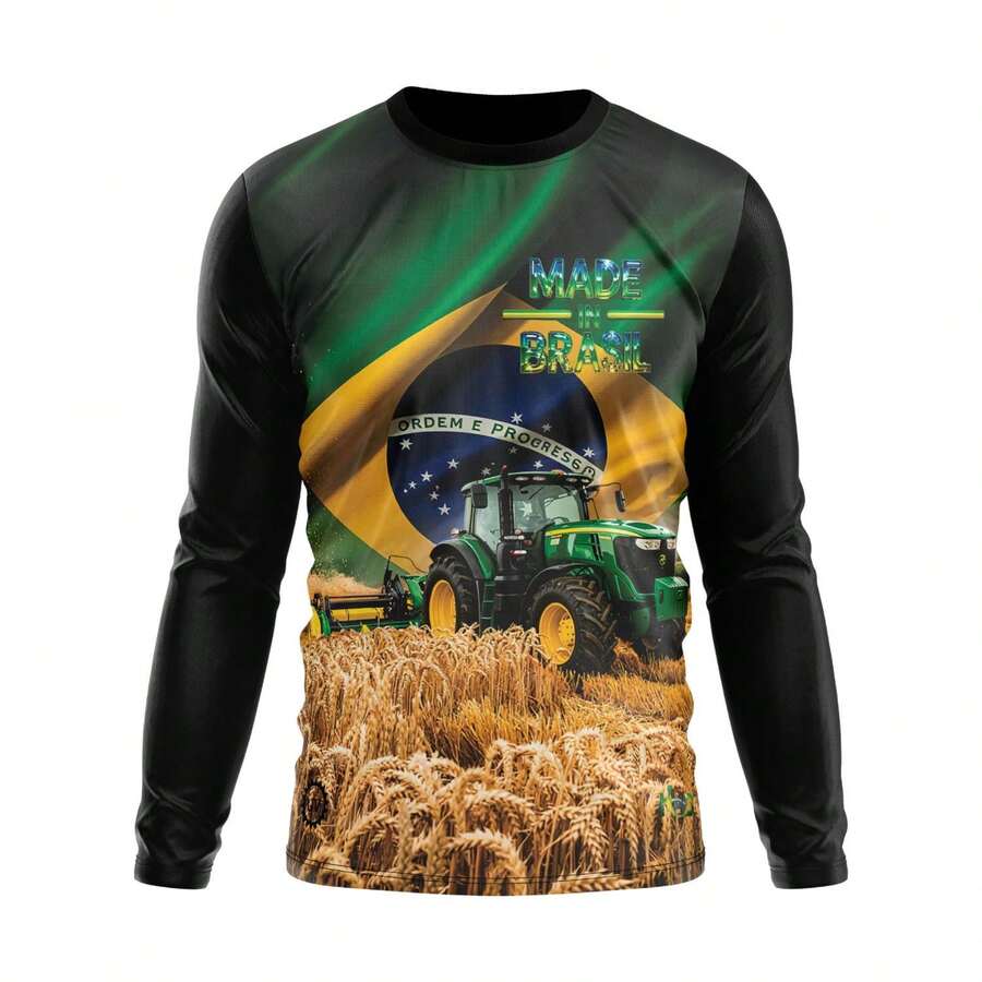 Agro Rural Tractor Soybean Harvest UV Sun Protection T-Shirt - 16 - 查看 1