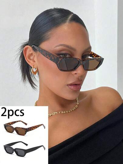 1 Pair Square Small Frame Fashion Glasses, Retro Personalized Casual Women's Glasses Suitable For Daily Wear, Street Photography, Vacation, Travel, Summer Beach, Outdoor Activities And Travel Beach Accessories