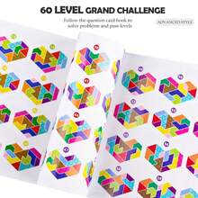 مجموعة لغز نجمي سداسي 60 مستوى - لغز ذهني للمراهقين بألوان زاهية | تحدي منطقي تدريجي وألعاب مكتبية محمولة | هدية رائعة لعيد ميلاد المراهقين وفترات الاستراحة الدراسية