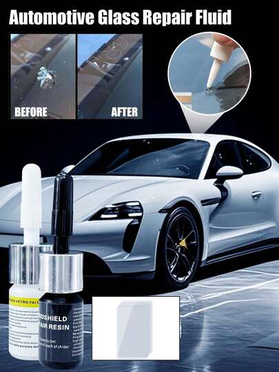 Líquido reparador de grietas en el cristal del coche, reparador de arañazos en el parabrisas, kit de herramientas adhesivas sellantes para reparar grietas y fisuras en ventanas y espejos