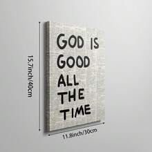 1幅“上帝永远良善”主题墙画，圣经经文印花帆布画，励志海报，简约宗教装饰，适用于卧室、客厅或基督教空间，可作为礼物送给她，可选无框或有框。 - 彩色 - 查看 11