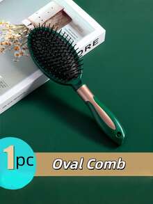 1/3pcs Anti-Static Massage Hair Brush, Olive Green, Suitable For Wet & Dry Hair, Curling & Straightening - Dark Green - View 13