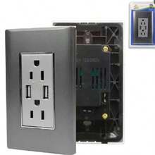 Megaluz Contacto Dúplex Enchufe Contacto Carga Usb 2.1amp - Gris - Ver 3