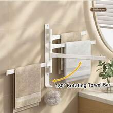 Foldable Bathroom Towel Rack, Drill-Free Installation, Suitable For Washstands, Toilets And Bathrooms, Simple And Practical - Multicolor - View 3