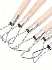 6pcs Ceramic Clay Sculpting Double-Headed Carving Tools Set, Polymer Clay Modeling Craft Tools