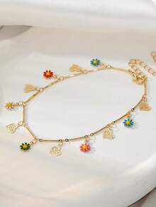 سوار قلب بتصميم زهرة الأقحوان 1 قطعة، هدية عيد الأم، عيد الأم، عيد الحب