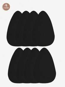 2 Pairs/4 Pcs Plus Size Disposable Invisible Lifting Adhesive Water Drop Shaped Nipple Covers, Fabric Surface Strapless Bra, Beige Brown Coffee Black, Suitable For B-E Cup Large Breasts - Multicolor - View 8