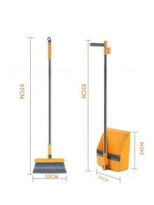 Multi-Functional Vertical Broom And Dustpan Three Pieces Set, Rotatable Non-Stick Hair Scraper Water Scraper Broom Dustpan Combination Set, Flexible Cleaning Combination, Suitable For Home Use - Suitable For Living Room, Bedroom, Bathroom, Kitchen, Courtyard And Other ScenesCan Be Used For Home Decoration, Car Decoration, Office Desk Decoration, Dining Table Decoration, Teacher's Day Gift, Birthday Gift - Multicolor - View 5
