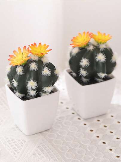 Plantes artificielles de bonsaï de succulentes Mini succulentes Simulation de cactus toujours verts Décoration d'intérieur pour étagère, chambre, rebord de fenêtre, bureau et maison