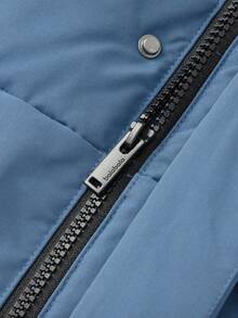 Balabala 男孩和女孩羽绒夹克 可爱连帽 冬季 2024 外套 - 灰藍 - 查看 7