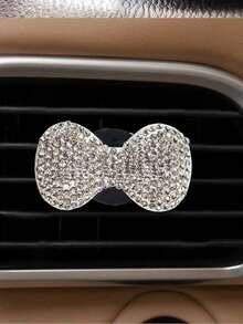 Car Air Outlet Decoration Full Of Diamonds, Shiny Bow Car Air Conditioning Decoration