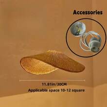 复古树枝吊灯灯罩，黄麻绳编织灯具配件，个性化创意，适用于替换 E26、E27 灯罩配件，适用于客厅、餐厅、卧室（不含灯泡，不带电）。 - 查看 8