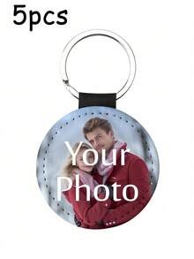 1/3/5/10个装定制双面照片打印钥匙扣，个性化照片/Logo吊坠，情人节礼物，送给父母、朋友的礼物，派对礼品，促销品，优雅包包挂饰，旅行收纳包 - 彩色 - 查看 12