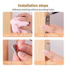 16个橱柜磁性吸盘，无需钻孔，经久耐用，适合日常高强度使用 - 銀色 - 查看 7