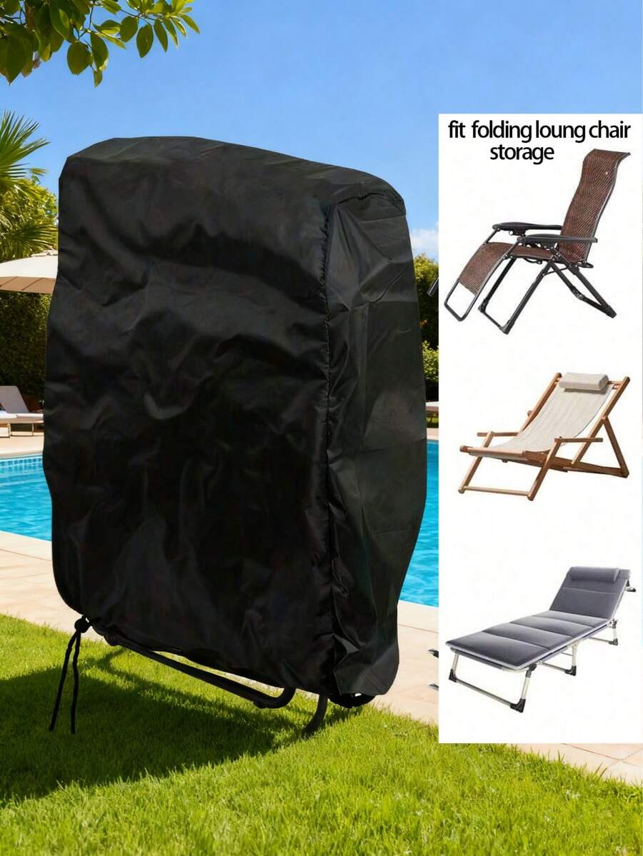 1pc 210D Oxford Fabric Folding Chair Cover - Waterproof Dustproof Storage Bag, Suitable For Patio, Garden And Home Organization
