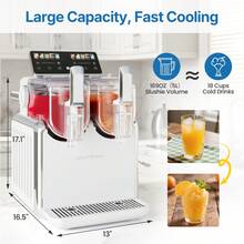 Dual-Tank Slushie Maker With Rapid Chill Technology & 5 Drink Settings - US A Type Plug(110-127V) - View 3