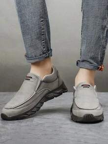 Men's Comfortable Casual Loafers, Outdoor Walking Hiking Casual Shoes, Lightweight Breathable - Grey - View 5