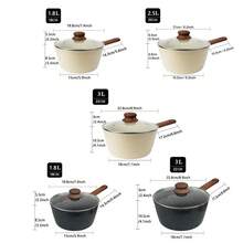 ABKOK 1pc Aluminum Non-Stick Cookware Set With Lid, Multi-Functional Soup Pot, Large Capacity Design, Non-Stick & Scratch-Resistant, Suitable For All Stove Types, Ideal Choice For Healthy Cooking