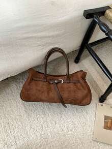 2025 New Vintage Large Capacity Handbag, Matte Commuter Shoulder Bag, Fashionable Tote Bag For Going Out