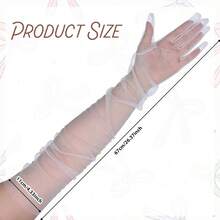 Women's Long Mesh Tulle Gloves, Transparent Party And Elbow Length Gloves, 70 Long Tulle Bridal Sleeves, Opera Ball Costumes Women And Wedding Bridal Dance - 最初的 - 查看 3
