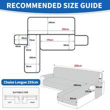 YSTYLE Single-Seater Sofa Cover With Armrests, Reversible Cat-Friendly Scratch-Resistant Couch Cover, Double-Sided Quilted Sofa Cover, Universal Sofa Cover - Black + Khaki - View 8