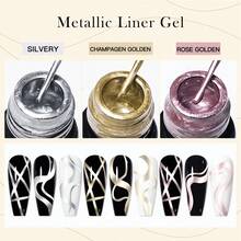 FOUR LILY 5ml Metallic Nail Gel Polish - 5ml Mirror Effect Suitable For 3D Nail Art, French And Painting Designs, Home Manicure DIY Kit Nails - Multicolor - View 3