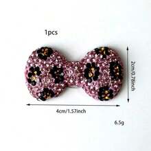 1 pieza Decoración interior del coche DIY Espejo de maquillaje con lazo de strass y estampado de leopardo, estilo lindo Ins, múltiples opciones - Unitalla - Ver 8