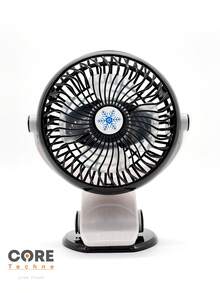 Mini Portable Rechargeable Fan 3 Speeds For Desk With Clip - Black - View 4