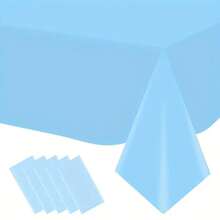 1/5pcs Disposable Plastic Rectangular Tablecloth, Various Colors For Birthday, Shower, Wedding, Ice Cream And Ocean Party Decorations, Birthday Wedding Room Decor - Multicolor - View 21