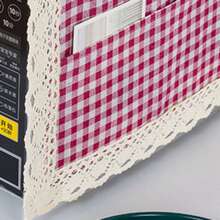 Ciliu 2-In-1 Microwave Dust Cover With 2 Side Pockets, All-In-One Aesthetic Kitchen Decor & Organizer, Waterproof Universal Cover For Countertop - New Red Grid - View 4