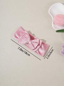 3pcs/Set Velvet Bow Baby Headbands, Cute Elastic Seamless Hair Accessories Set - Multicolor - View 6