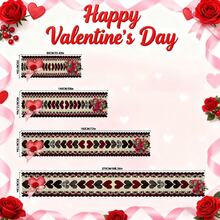 1/108 peças Slogan do Dia dos Namorados, Coração, Floral, Padrão Xadrez, Bandeira de Decoração de Mesa Impressa Digitalmente - 100% Poliéster, Decoração Sazonal para Casa, Cozinha e Sala de Jantar, Vários Tamanhos, Decoração Durável com Tema do Dia dos Namorados, Adequada para Reuniões Familiares, Festas e Celebrações de Feriados