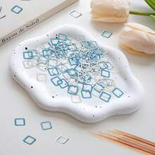 新品上市 20/30/50/60/70/100个方形记号扣 - 随机颜色 方形记号扣 钩针锁针计数器 缝纫工具、编织用品，适合初学者和老年人的理想礼物 - 藍色系 - 查看 4