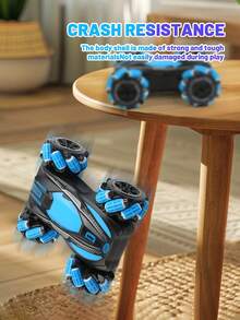 1 件 2.4GHz 遥控特技车玩具，4WD 360° 翻转漂移遥控赛车，全地形越野车玩具，适合 4-12 岁男孩和女孩的生日/圣诞节/新年礼物（蓝色/红色） - 彩色 - 查看 3