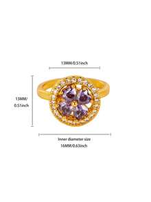 1 Pc Spinner Heart Four Leaf Clover Rings For Women Anti Stress Anxiety Fidget Ring Stainless Steel Jewelry Gift Valentines,Mom,Mother,Mother's Day,Gift