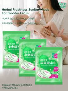 Niceday 9 pièces/3 paquets, Serviettes hygiéniques légères de 245 mm, Serviettes hygiéniques éliminant les odeurs à la Armoise, Serviettes hygiéniques féminines à la Camomille, Protège-slips quotidiens, Mini-serviettes hygiéniques, Réchauffe-utérus, Serviettes hygiéniques pour femmes, Protège-slips ultra-minces pour les règles, grande absorption, sans fuite, respirants et secs, convient aux femmes enceintes et aux personnes âgées