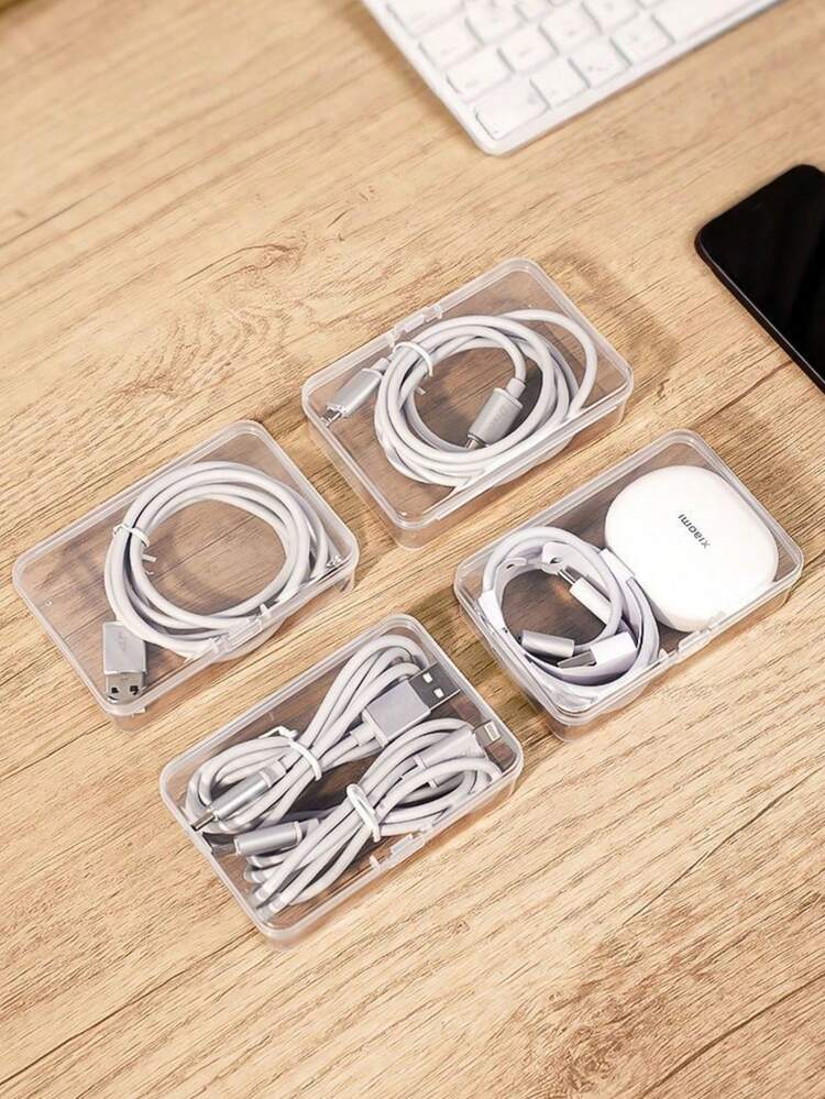 Multifunktionell mini-kabelhanteringslåda, kabelorganiseringslåda i plast med flera fack för förvaring av datakablar, laddare och adaptrar - Multifärgad - Visa 7