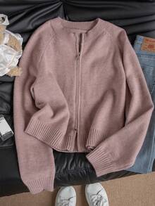 女士保暖双面拉链开衫毛衣，秋冬季，返校季