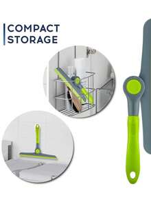 Multifunktionaler drehbarer Abzieher - zum Reinigen von Fenster, Glastür, Autoscheibe - hochelastische Gummilippe hinterlässt keine Streifen - stilvolles grün-graues Farbschema ist super auffallend