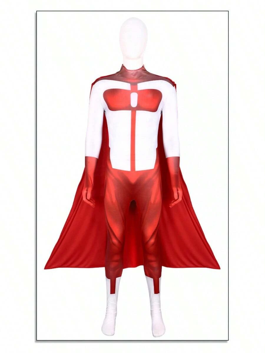 2025 New Invincible Boy Cosplay Costume, Invincible Boy Cosplay Jumpsuit, Hero - With a Cloak - View 1