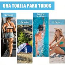 Toallas Microfibra 3Pack, Toallas de Bao Microfibra, Toalla Natacion Secado Rpido Ligera y Suave con Bolsa Porttil, Toalla Deportiva para Viaje, Gym, Yoga, Senderismo, Camping Gris - azul - Ver 9