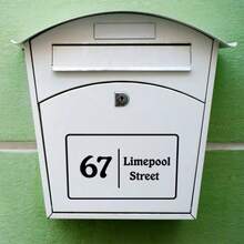 1张定制门牌号贴纸，地址标签贴纸，适用于垃圾桶、门阶、家居装饰、家用物品等，粉色贴纸，个性化夜光贴纸，乔迁礼物、圣诞礼物及其他家居用品门饰，地址贴纸 - 系列3 - 查看 5