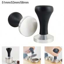 51/58mm 咖啡压粉器，带木柄，平底压粉器，适用于 51/58mm 咖啡手柄