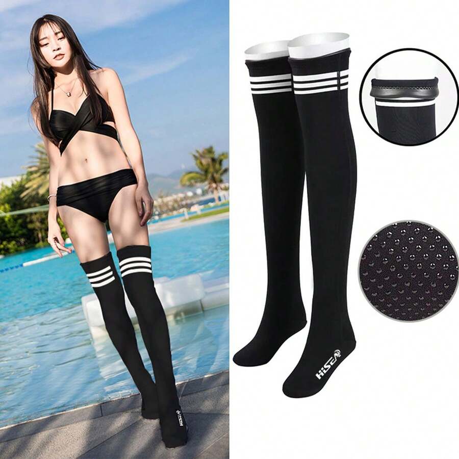 HISEA 1 Pair Women's Long Diving Socks; Women's Beach Snorkeling And Swimming Socks; Goddess Extended Beach Socks