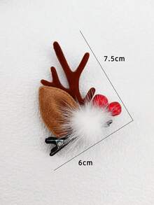 1 Pair Christmas Deer Antlers Street Style Metal Alloy Hair Clips Duck Mouth Clips Suitable For Christmas Wear - Multicolor - View 5