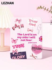 1个印有“主与我同在，我必不惧怕”字样的平板电脑保护套，兼容苹果iPad 10.2英寸、苹果iPad Pro 11英寸（2021/2020/第十代）、苹果iPad 11英寸（第十一代/2025/第九代）、苹果iPad Air 10.9英寸（第四代）、三星Galaxy Tab A8 10.5英寸（2022）、Matepad 10.4英寸/Tab/，带笔槽，防摔，带支架保护套 - 彩色 - 查看 3