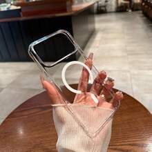 防震磁吸充电手机壳，带摄像头保护，兼容 17/17 Air/17 Pro/17 Pro Max，透明亚克力超薄保护壳，也适用于 13/11/16 Pro Max/15/14 Plus/12 Mini/XS Max/7/8 Plus/16e，春季礼物，生日派对，复活节，妈妈的理想之选 - 無色 - 查看 6