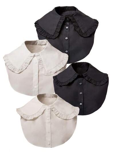 1件黑白可爱彼得潘领女式衬衫