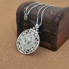 1pc Saint Benedict Medal Necklace Alloy Christian Sacramental Medal Catholic Gift For Men Women A-483d - 1pc - 查看 7